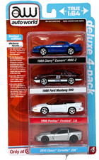 Auto World Target Exclusive 4 Pack Mobil Mustang SVO Camaro Firebird Corvette