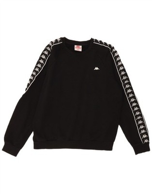 Kappa Herren Graphic Loose Fit Sweatshirt Pullover Small Schwarz Baumwolle DE06