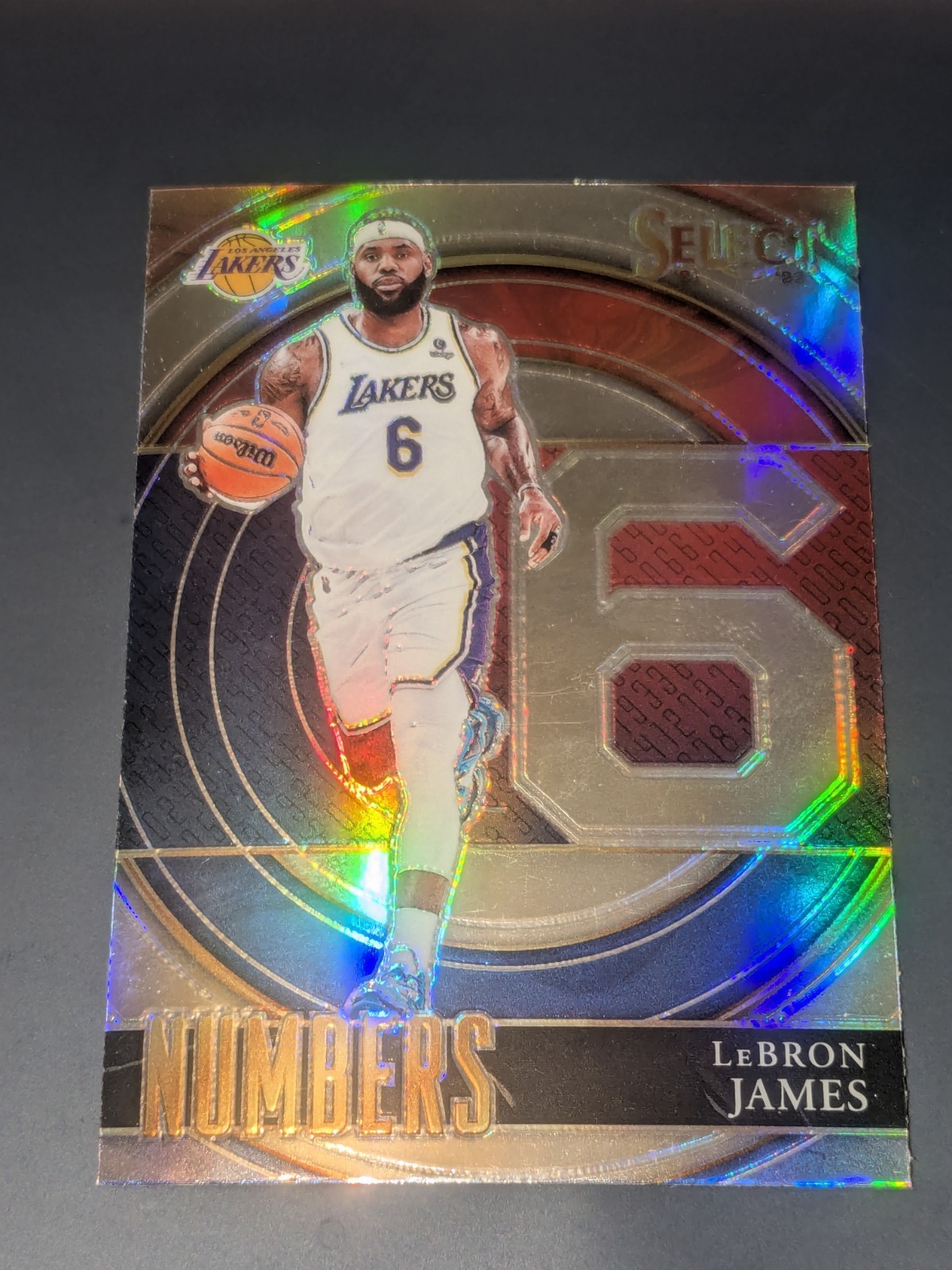 2021-22 Panini Select - Select Numbers LeBron James #6 Silver Prizm