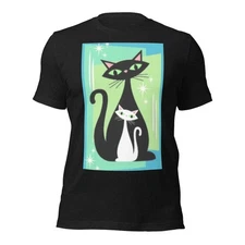 Mid Century Modern Atomic Cat Unisex T-shirt | Cat Lover Gift