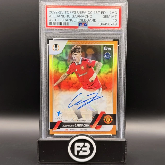 2022-23 Topps UEFA 1ST EDITION ALEJANDRO GARNACHO AUTO /25 ROOKIE RC SSP PSA 10