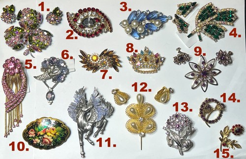 Vintage Brooch Sherman , Juliana , JJ, B. David , Austria, Sarah Cov ++ - Image 1