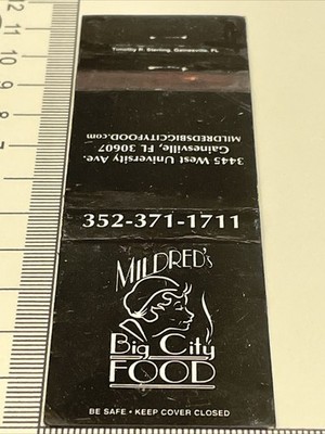 Matchbook Cover  Mildred s Big City Food  Gainesville, FL  Unstruck   gmg