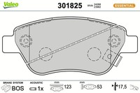 Bremsbelagsatz Scheibenbremse Essential Valeo 301825 FüR Opel Fiat Corsa Adam CC