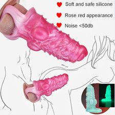 Strap On Ultra Penis Sleeve Hollow Dildo Sheath Silicone Cock Extender Enlarger