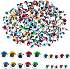 1000pcs Wiggle Eyes with Eyelashes Self Adhesive Googly Eyes for DIY Craft 6 mm