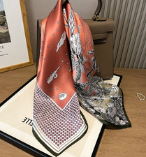 100 Silk Scarf Square Neckerchief lace Print Shawl 65X65cm Bandanna Wrap new