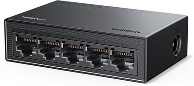 UGREEN Ethernet Switch, 5 Port Gigabit Splitter, Plug & Play, Black 