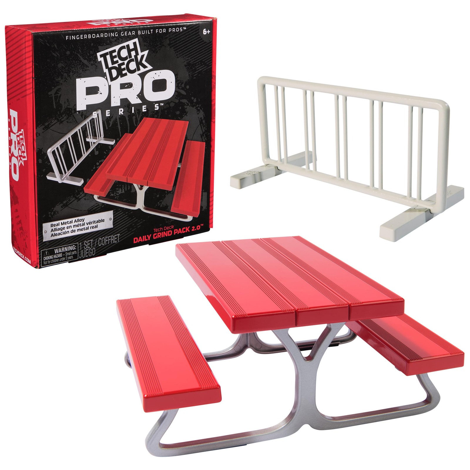 TECH DECK, Pro Series Daily Grind Pack 2.0 with Picnic Table and Bike Rack; Kids