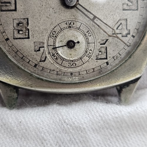 Vintage Mens Banner Art Deco Wrist Watch Military Army Style Mechanical Swiss - Picture 5 of 12