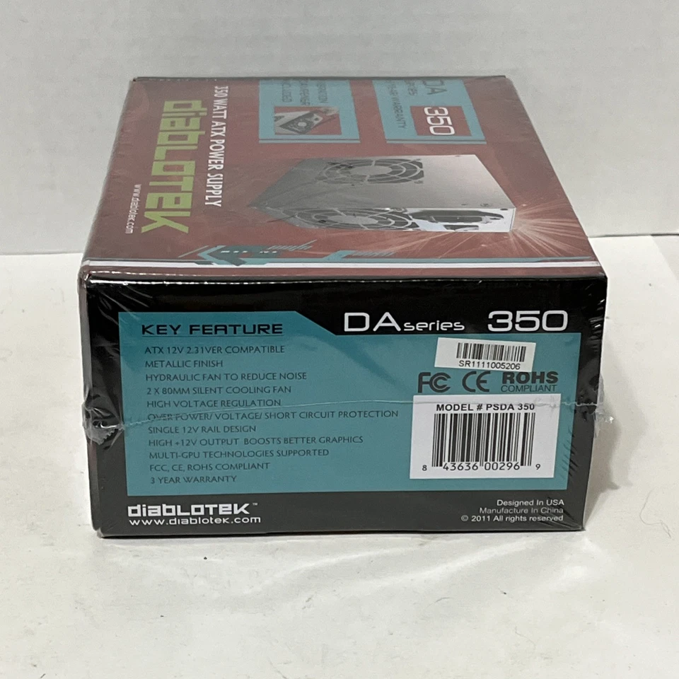 Diablotek Int. Inc DA Series 350Watt ATX Power Supply PSDA 350 - Image 4 of 4