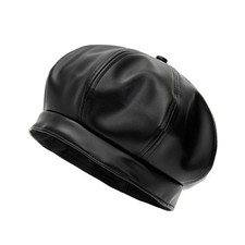 Chapeau Beret Oversize En Cuir Synthétique Casquette Newsboy Chapeau Ajustable