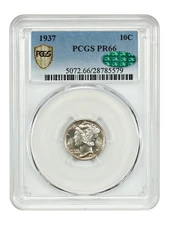 1937 10C PCGS/CAC PR66 - Mercury Dime