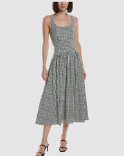 **746 Astr The Label Cara Sleeveless Midi Dress  Sz M  black gingham