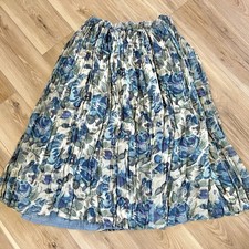 Vintage Orvis Skirt 90s Style Blue Green Floral Y2K Cottagecore Midi Maxi XL