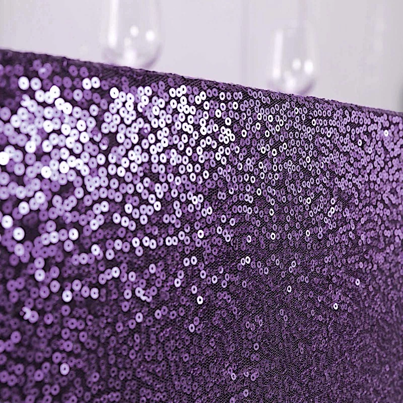 TECIDO DE LANTEJOULAS ROXO Parafuso 54" x 4 jardas Faça Você Mesmo Festa de Casamento Artesanato Costura Fantasia - Imagem 2 de 2