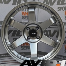 17 17x8 4x100 35 Offset Avid.1 Av-06 Hyper Black 6 Spokes Sport Wheels Set Of 4