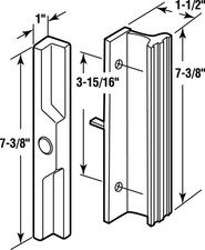 Prime-Line 141841 Wood Tone Steel Outdoor Sliding Glass Door Lock Set 2 L in.