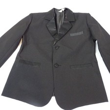 Black Formal Boys Dress Tuxedo Jacket Size 8 2-Button Closure Party Holiday