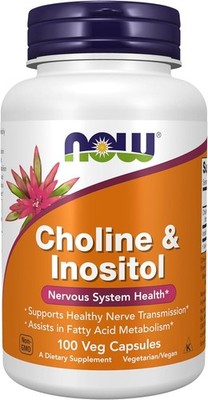 NOW Foods Choline & Inositol 500mg 100 Capsules Nervous System Nerve Support