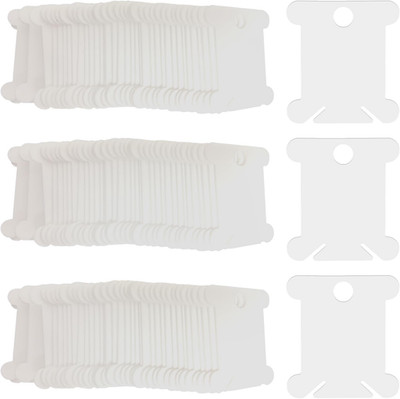 120 PCS Plastic Embroidery Floss Bobbins, White Embroidery Thread Organizer for