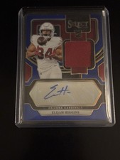 Elijah Higgins 2023 Select Blue Prizm Auto Jersey Patch /75 RC Cardinals
