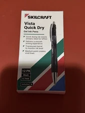SKILCRAFT Vista Quick Dry Gel Ink Pens 12-Pack Black