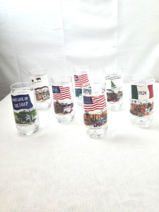 National Flag Foundation c1974 Heritage Collector Series 7 Glasses Coca-Cola 