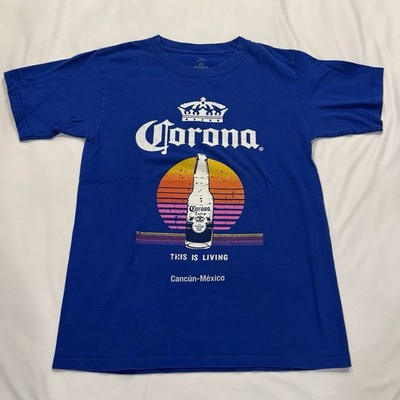 Corona Cancun Mexico T Shirt S Blue Sunset Graphic Beer Logo