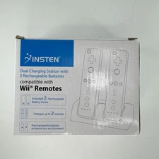 Insten Dual Charger Charging Dock Station With 2 Rechargeable Batteries for Wii