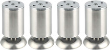 Adjustable Stainless Steel Furniture Legs Brushed Nickel 4x2 Inch 4 PCS
