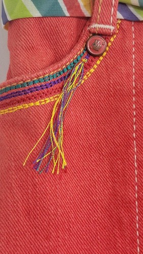 NWT Sz 5 Girls Red Denim Rocawear Skirt Built in Shorts Belt Skort Rockabilly - Picture 6 of 22