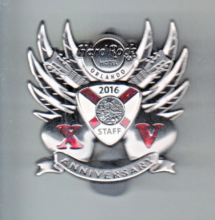 Hard Rock Cafe Pin: Orlando Hotel 2016 Staff 15th Anniversary le75