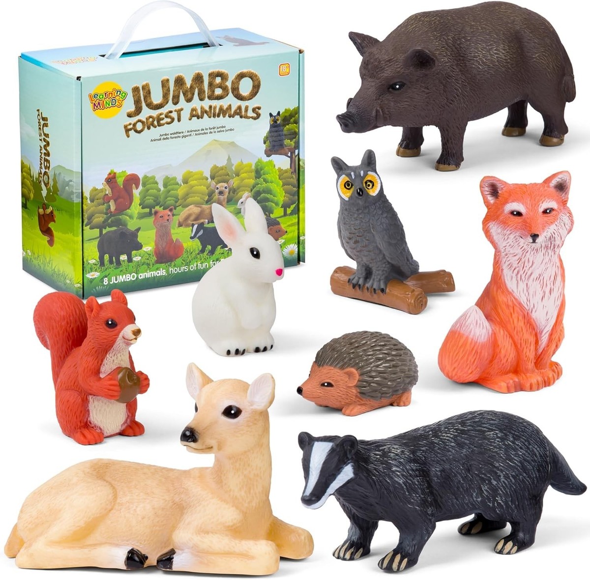 Learning Minds Set of Jumbo Forest Animal Figures For Children