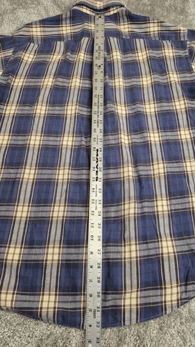 Brooks Brothers 346 Chemise Homme Medium L Bleu Plaid Flanelle Bouton Coton Hiver - Photo 12/14