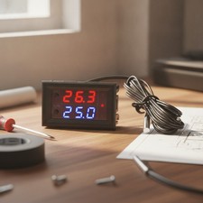 12V Temperature Controller Thermostat Dual LED Display,2 Pcs  Programmable -...