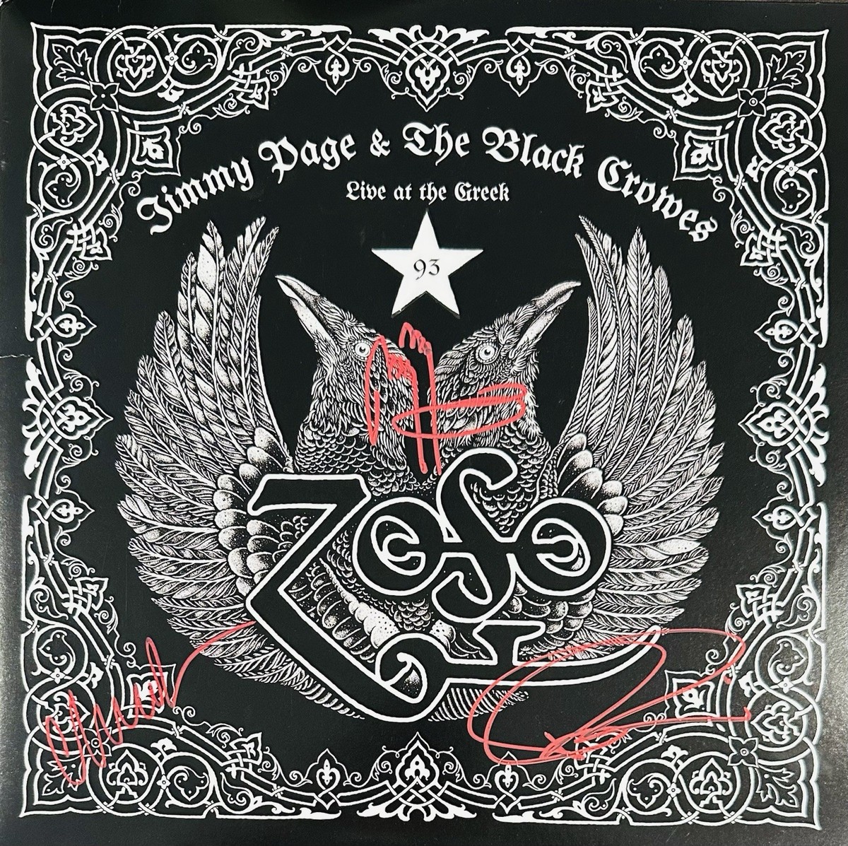 Jimmy Page Signed Album Jimmy Page Autographed Vinyl Black Crows