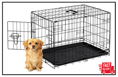 Dog Crate - 24 Inch Small Single Door Portable Puppy Dog Cage, Metal Wire Pet...