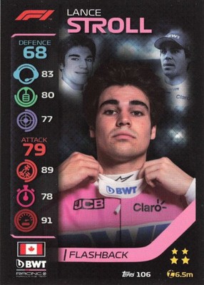 Lance Stroll BWT Racing 2020 Topps Turbo Attax Flashback #106