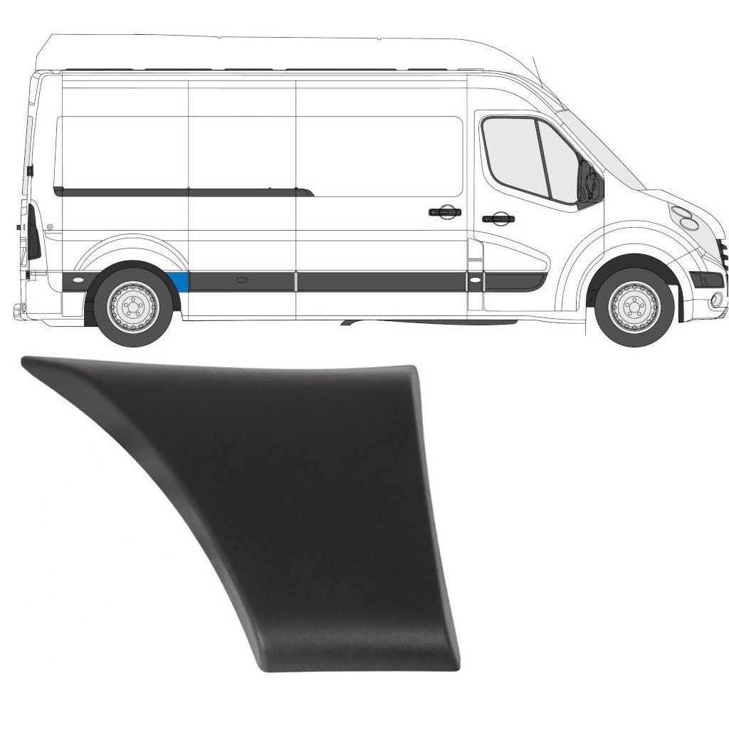 Rear wing side trim for Nissan NV400 2010- / Right