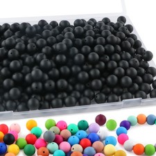 170Pcs 15mm Silicone Beads for Keychain Making, Round Silicone Beads for Pens...