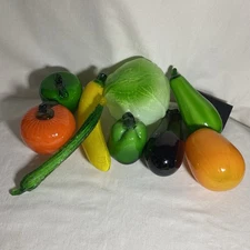 Vtg Murano Style Art Glass Hand-Blown Fruit and Vegetables 9c  Lot