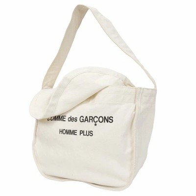 COMME des GARCONS HOMME PLUS Logo Print Canvas Shoulder Bag Ivory [Men's]