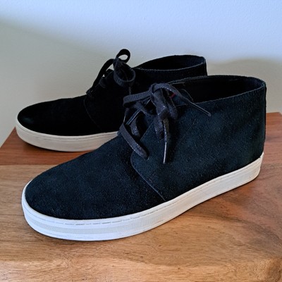 Sorel Mens C-Street Chukka WP boots Sneakers Black,Sea Salt Suede Leather Size 8