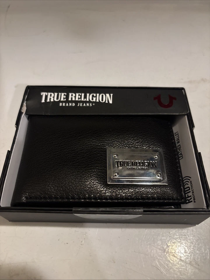 Cartera True Religion para hombre, negra Foto 2 de 4