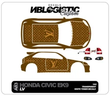 HONDA EK9 RACING  Universal WaterSlide Decal for hot wheels 1/64 Scale 063