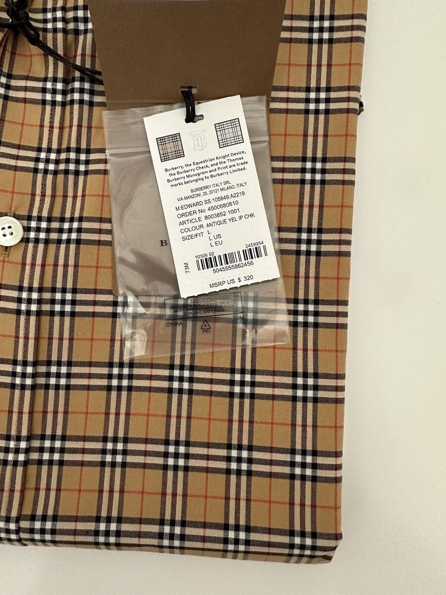 Burberry Edward Antique Yellow IP Check Mens Cotton Short Burberry Edward Antique Yellow IP Check Mens Cotton Short