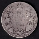 Canada 1906 50c Fifty Cent Silver Coin King Edward VII VG Very Good .925 Silver