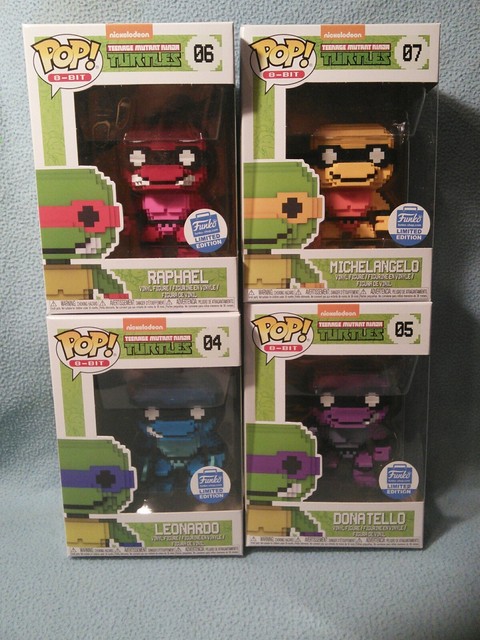 Funko Pop Lot! 8-Bit Teenage Mutant Ninja Turtles! TMNT *Neon Funko Shop Excl* | eBay
