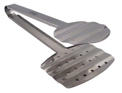 Oneida 18/8 Stainless Steel Perforated Flat Tongs Restaurant Catering Utensil